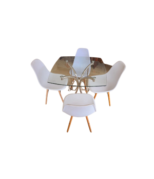 ABC Chairs with Glass Table